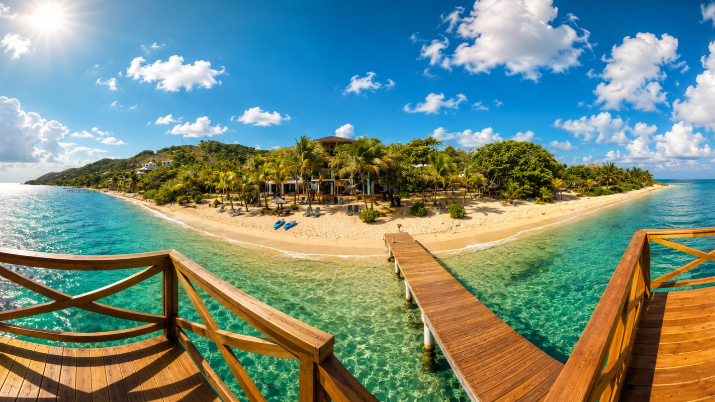 Our new pier at Camp Bay Lodge, Roatan